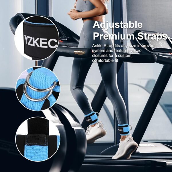 Ankle Strap for Cable Machine Attachments and Resistance Bands with D-Rings,Adjustable Neoprene Padded Ankle Cuff for Leg Extensions,Glute Workouts,Gym for Women and Men - Image 8