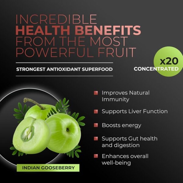 Amla Powder & Green Tea Superfood Supplement with Hibiscus, 20x Ultra Concentrated Amla, Antioxidant Support, Made with Oolong Tea and Indian Gooseberries, Organic, Vegan, Hibiscus, 90 Servings - Image 4