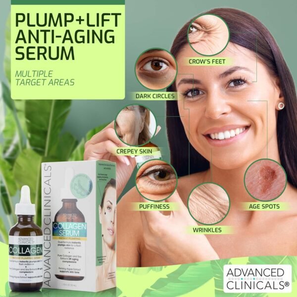 Advanced Clinicals - Retinol Serum For Face, Firming Collagen Serum, Vitamin C Serum Skincare Set, 1.75 Fl Oz, 3pc Set - Image 6
