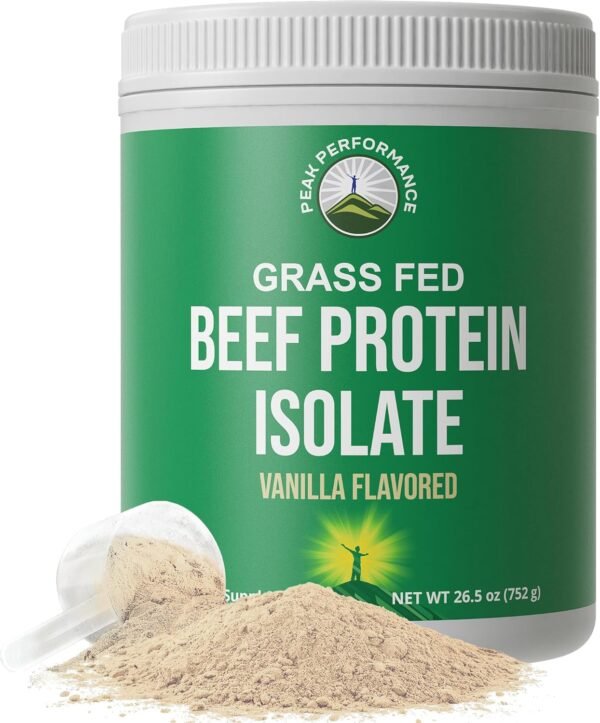 Grass Fed Beef Protein Powder - Lactose Free Great Tasting Beef Protein Isolate. Complete Animal Based Non Dairy Paleo Carnivore Supplement for Prime Muscle Building. No Whey. Vanilla Flavor - Image 2