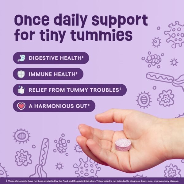 Physician's CHOICE Probiotics for Kids - 7 Diverse Strains, Organic Prebiotics, Vitamins & Minerals - Clinically Studied L. Rhamnosus GG - Immune & Digestive Support - No Sugar or Artificial Dyes - Image 3