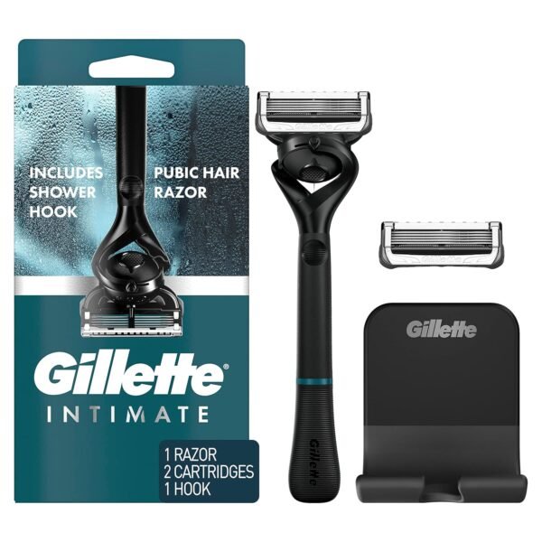Gillette Intimate Manscape Razor, Men’s Pubic Razor, Gentle and Easy to Use, Designed For Pubic Hair, 1 Razor Handle, 2 Razor Blade Refills, Manscaping Body Razor, Mens Razor - Image 2