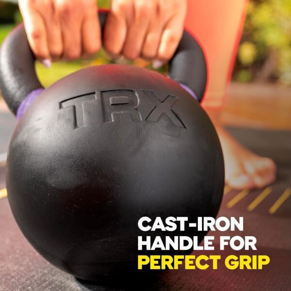 TRX Training Rubber-Coated Kettlebells, Ultra-Durable Heavy-Duty Bells, Wear-Resistant Fitness Weight Set - Image 5