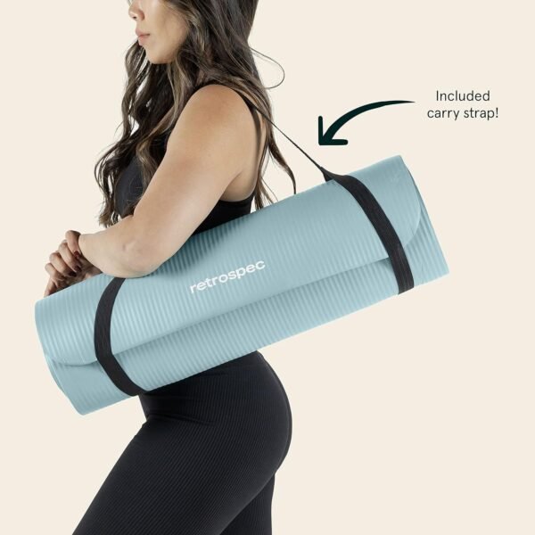 Retrospec Solana Yoga Mat 1" Thick With Nylon Carry Strap for Men & Women - Non Slip Exercise Mat for Home Yoga, Pilates, Stretching, Floor & Fitness Workouts - Image 8