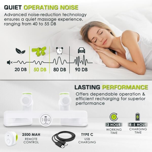 ProsourceFit Dual Pro Percussion Massage Gun, 6 Attachable Pieces for Deep Tissue Relief, Muscle Massager Gun with 4 Speed Levels, Adjustable Handles for Back Massage, and Quiet Portable Relief, White - Image 5