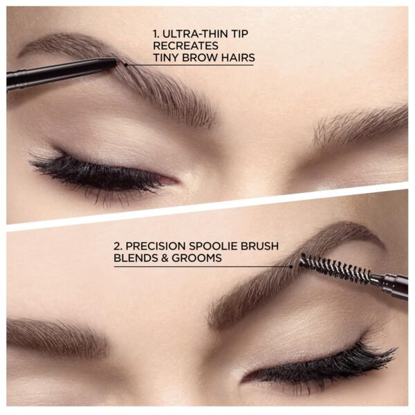 L'Oreal Paris Makeup Brow Stylist Definer Waterproof Eyebrow Pencil, Ultra-Fine Mechanical Pencil, Draws Tiny Brow Hairs and Fills in Sparse Areas and Gaps, Brunette, 0.003 Ounce (1 Count) - Image 5