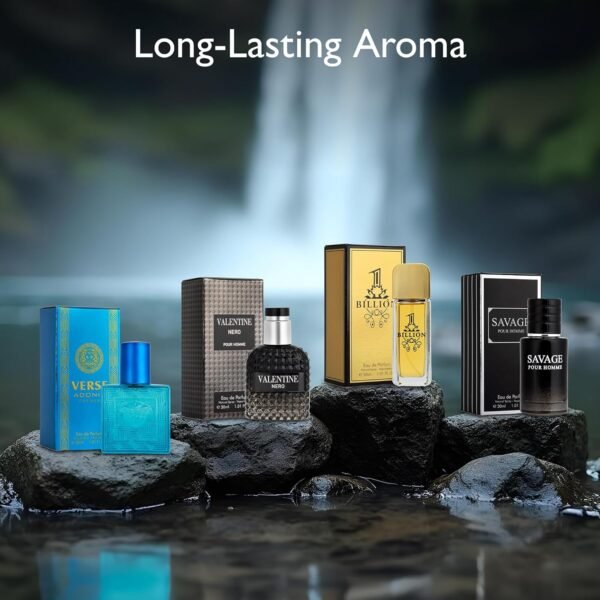 Signature Scent 4-Piece Mini Fragrance Set for Men Includes Savage/1 Billion/Verse/Valentine Collection of Woody, Spicy, Citrus & Aromatic Fragrance Non-Irritating Ingredient Each One in 30ml Bottle - Image 4