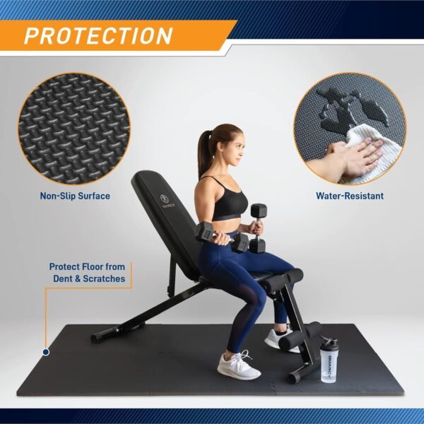 Marcy EVA Foam Interlocking Flooring Mat High Density Non-Slip Tiles for Fitness Equipment, Workout Cushion and Floor Protection - Image 4