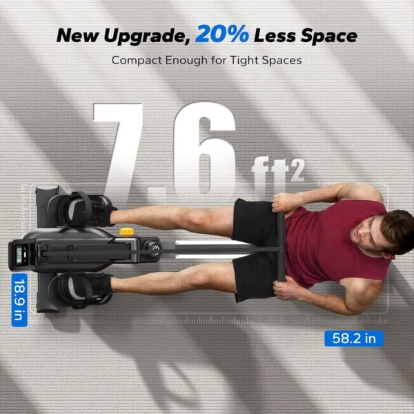 MERACH Magnetic Rowing Machines for Home, Foldable Rowing Machine with 16-Level, Compact Row Saves 20% Space, 350 LBS Load Capacity, Free MERACH App and 1000+ Champion Coaching Course & Games - Image 4