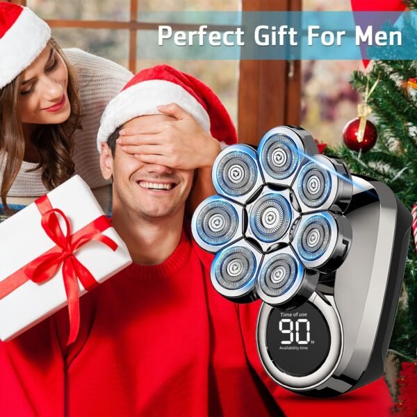 Head Shavers for Bald Men, 8D Upgraded 6-in-1 Bald Head Shaver, Waterproof Bald Head Shavers for Men Wet/Dry Use, LED Display Electric Razor Type-C Charging 360°Close Shave - Image 9