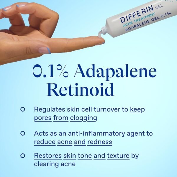 Differin Acne Skin Care Kit, Differin Gel Retinoid Acne Treatment for Face with 0.1% Adapalene & 5% Benzoyl Peroxide Face Wash & Body Wash, Designed for Pimple and Acne Prone Skin - Image 7