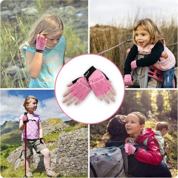 Accmor Kids Sport Gloves, Kids Half Finger Gloves, Kids Boys Girls Cycling Gloves, Kids Fishing Gloves for Cycling Camping Fishing Outdoor Sports - Image 8