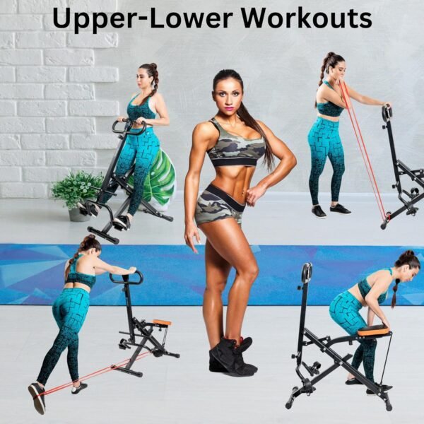 DARCON Squat Machine Exercise Equipment - Squat Ab Rowing Machine for Abs - Home Workout Equipment for Women-Men, Power Rider Row Squat for Glutes, Legs and Full Body Workouts (Black) - Image 6