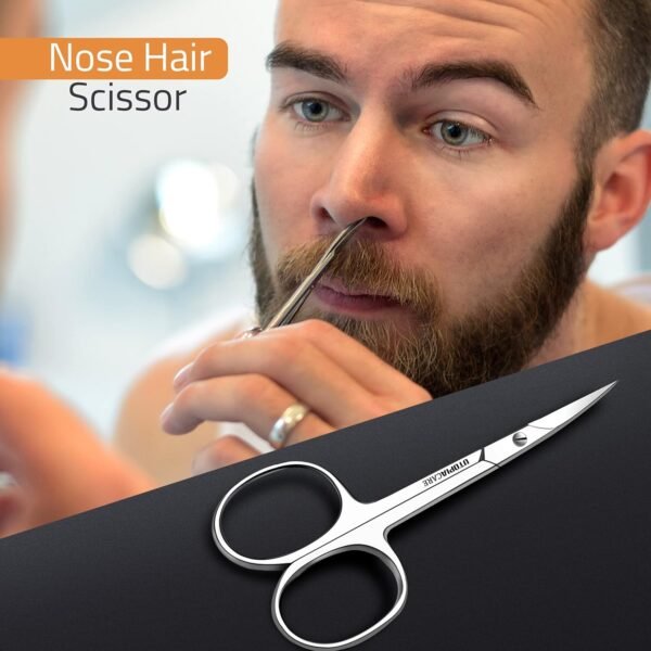 Utopia Care Eyebrow Scissors, Small Scissors for Men and Women - Curved and Rounded Nose Hair Scissors for Grooming Mustache, Beard, Eyelashes, Ear Hair Trimming- Professional Stainless Steel - Silver - Image 5