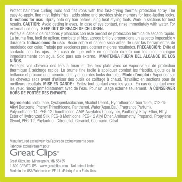 GREAT CLIPS Solutions Thermal Protection Spray, 6.5oz - Image 7