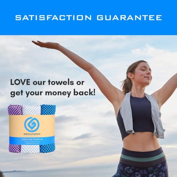 Grounded Sport ® Lightweight Microfiber Cooling Towel 3-Pack | 12" x 39" | for Exercise Spin Workout Camping Work Travel Hot Weather Women Men Neck Face | San Diego CA | Stay Grounded - Image 10