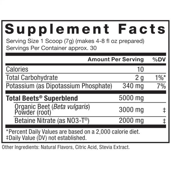 Force Factor Total Beets Drink Mix Superfood Powder with Nitrates to Support Circulation, Blood Flow, Nitric Oxide, Energy, Endurance, and Stamina, Cardiovascular Heart Health Supplement, 30 Servings - Image 6