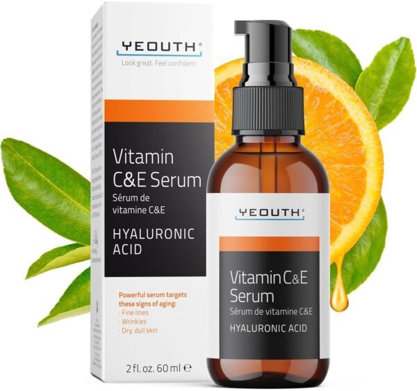 YEOUTH Vitamin C Face Serum with Vitamin E and Hyaluronic Acid, Hydrating Vitamin C Serum for Face, Targets the Appearance of Dull Spots 2oz - Image 2