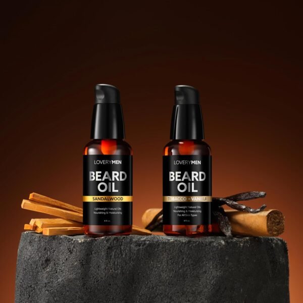 Deluxe Beard Oil for Men - Sandalwood, Tobacco Vanilla, Bergamot Sage, Cedar Pine, Unscented Fragrances, Natural Mens Beard Oil Kit With Argan & Jojoba Oil, Beard Softener Grooming Mens Beard Care - Image 5