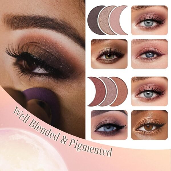 Color Nymph Eyeshadow Palettes for Girls Women, High-Pigment 9 Shades Face Palettes with Mirror, Blush Bronzer Highlighter Eyeshadows Brush, Makeup Palette Gift Make Up Kits for Beginner Makeup Lovers - Image 5