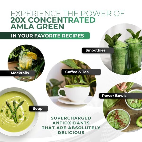 Amla Powder & Decaf Green Tea Superfood Supplement, 20x Ultra Concentrated Amla, Oolong Tea and Indian Gooseberries, Organic, Vegan, 90 Servings - Image 8