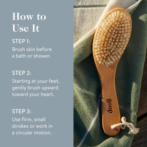 goop Beauty Dry Brush | Detoxifying Body Exfoliator | Wooden Handle with Natural Biodegradable Sisal Fibers | Sweeps Away Dead Skin | FSC-Certified - Image 7