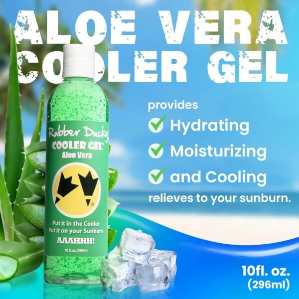 Rubber Ducky Cooler Gel - Sunburn Relief |Soothing Aloe Vera Gel | Fast Absorbing Aloe Gel With Vitamin E & Tea Tree Oil | Vegan | After Sun Care | 10z - Image 3