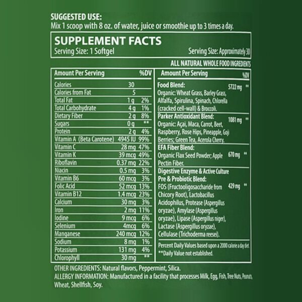 Berry Greens Superfood Powder, Organic Green Powder with Enzymes, Probiotics, Antioxidants, and Vitamins, Vegan Green Juice Mix, 240 Grams - Image 7