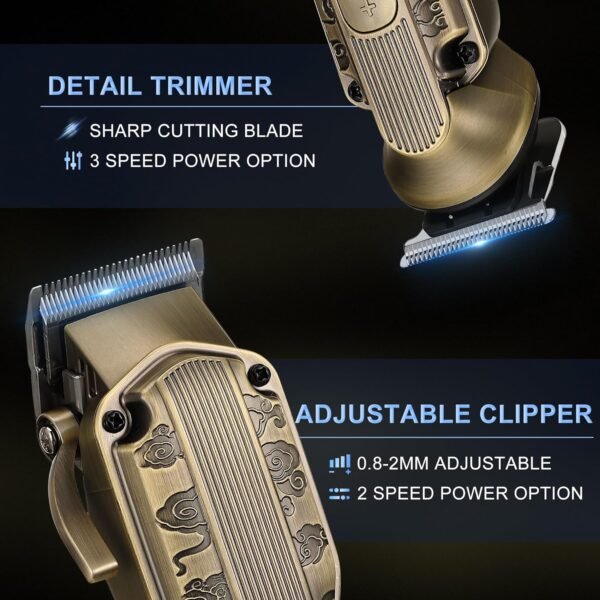 Beard Trimmer Kit Hair Clipper Set Professional Hair Trimmer Electric Foil Shaver Razor for Men Haircutting Machine for Barber Clippers and Trimmers Grooming Kit Nose Body Hair Trimmer - Image 7