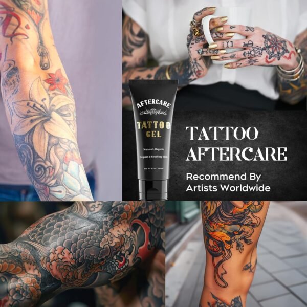 Tattoo Aftercare Soothing Gel - 3.5 OZ, Tattoo Gel for Repair & Soothe Skin, Tattoo Aftercare Gel for New Tattoo Aftercare, Cooling Relief Skin With Aloe Vera Ingredients - Image 8