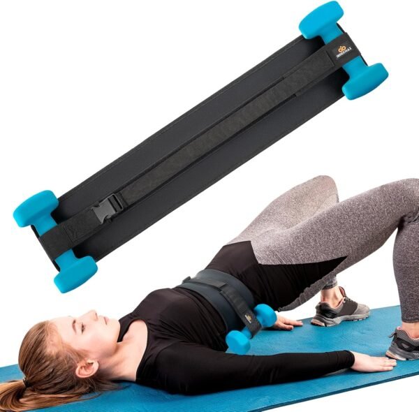 INDEEMAX Hip Thrust Belt, Booty Trainer for Women Men, Portable Exercise Hip Thrust Pad for Dumbbells Kettlebells Weights Plates, Adjustable Glute Workout Equipment Band for Home Gym - Image 2