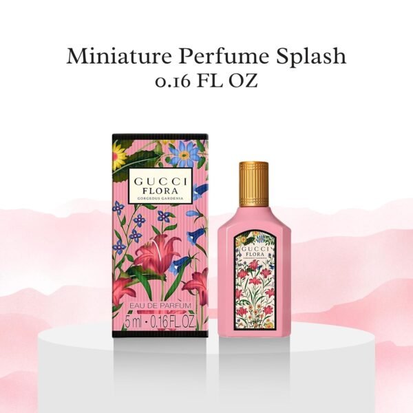 Gucci Flora Gorgeous Gardenia Perfume for Women EDP Mini Splash Top 0.16 Fl Oz - Image 3