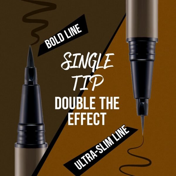 NOON'S UP Flat Eye-Liner - Waterproof Liquid Eyeliner Pen | Ultra-Slim & Bold Ash Brown Eyeliner Liquid | Quick Dry Waterproof Eyeliner Pen | Eye-Defining Brown Liquid Eyeliner 0.018 Fl Oz - Image 7