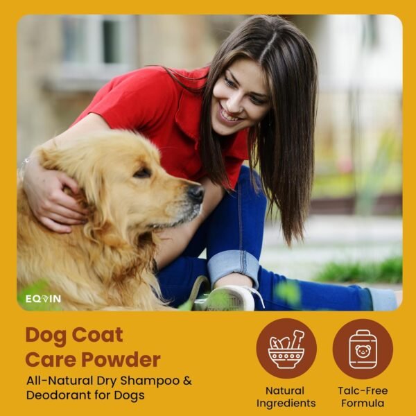 Dog Coat Care Powder | Made in USA | Waterless Dry Shampoo & Deodorizer for Smelly Dogs, Anti-Itch Relief for Dry Itchy Skin, No Rinse Formula with Lavender Oil & Bentonite Clay - Image 5