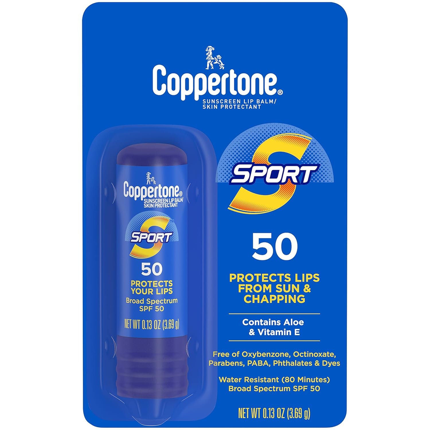 Coppertone Sport Sunscreen Lip Balm, SPF 50 Sunscreen for Lips, Skin Protectant, 0.13 Oz - Image 2