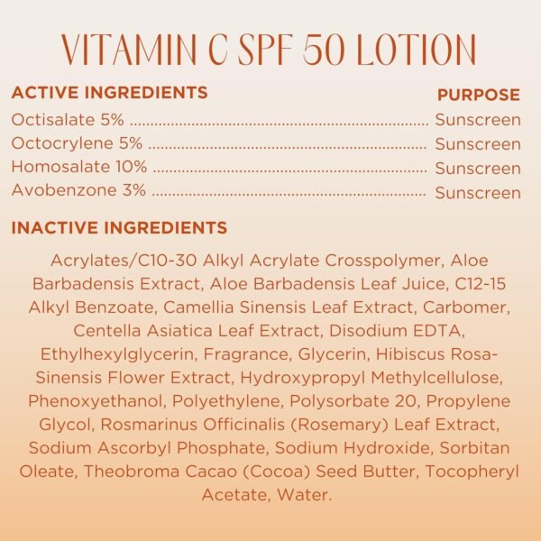 InstaNatural Skin Care Vitamin C SPF 50 Broad Spectrum Sunscreen Lotion, Brightening, Lightweight, Non-Greasy Moisturizer for Body & Face, UVA, UVB Sunblock, with Aloe Vera & Botanicals, 5 Fl Oz - Image 7