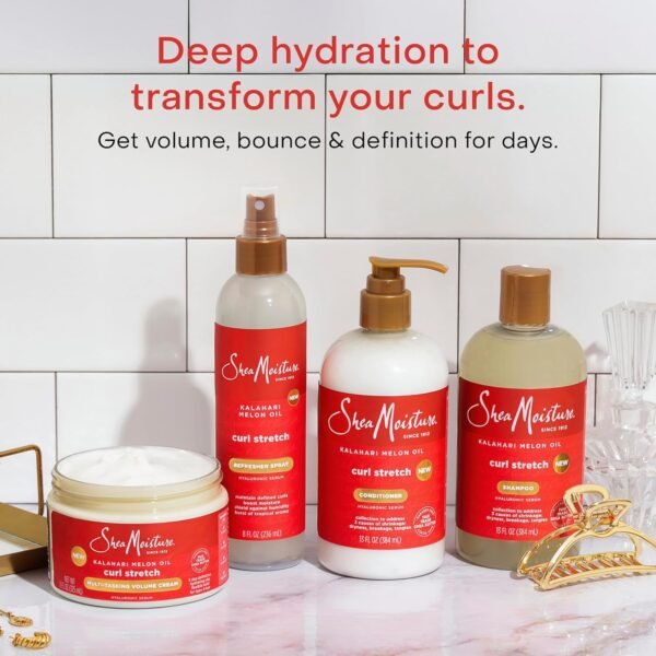 SheaMoisture Curl Stretch Refresher Spray Kalahari Melon Oil and Marula Oil Between Wash Style Stretcher Boosts Hydration, Fights Humidity and Frizz with Hyaluronic Serum 8 Fl Oz - Image 13