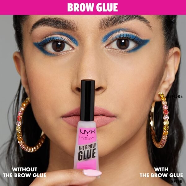 NYX PROFESSIONAL MAKEUP The Brow Glue, Extreme Hold Eyebrow Gel, Clear + Makeup Setting Spray, Matte Finish (2-Pack Bundle) - Image 4