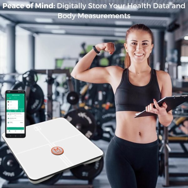 MOBI Connect Smart BMI Wi-Fi Total Body Composition Scale with App Analysis, Wireless Weight Scale, Easy Body Fat Measurement and Provide Quick Analysis for Your Health, Workout Progress, and Diet - Image 8