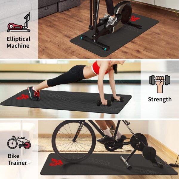 Bike Trainer Mat Compatible with Peloton Bike, for Treadmill & Row, THK 6mm, Under Mat Protect Hardwood Floor Carpet, Trainer Accessory for Indoor Stationary Exercise Bicycle - Image 7