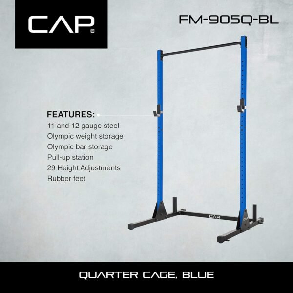 CAP Barbell FM-905Q Color Series Power Rack Exercise Stand, Blue - Image 9