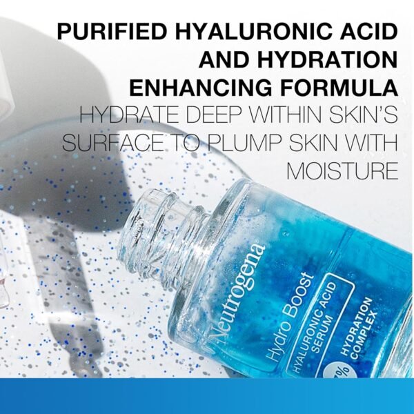 Neutrogena Hydro Boost Hyaluronic Acid Serum For Face, Lightweight Daily Hydrating Serum To Revive Dry Skin, Oil-Free, Non-Comedogenic, Fragrance Free, 1 oz - Image 3