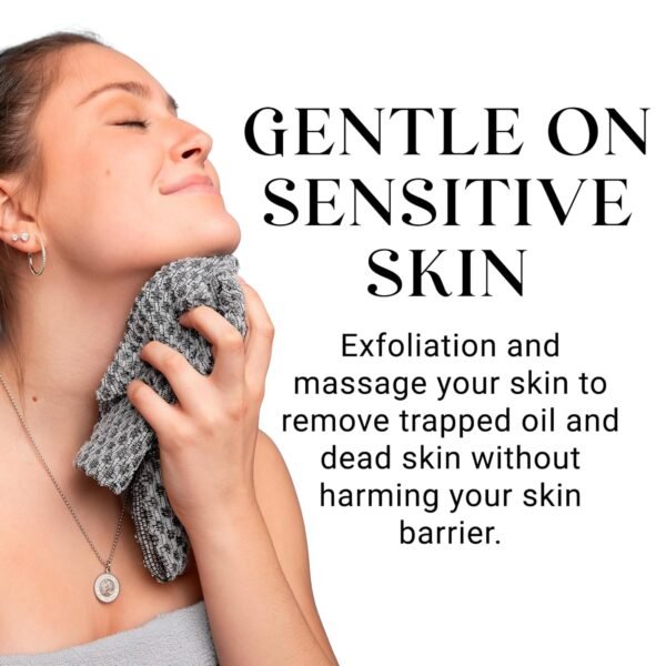Exfoliating Washcloth Face & Body Scrub Towel - Japanese Exfoliating Towel with Hexagon Fibers, Exfoliating Body Scrubber with 2 Sides for Scrubbing & Washing - 1 Extra Long Towel - Image 6