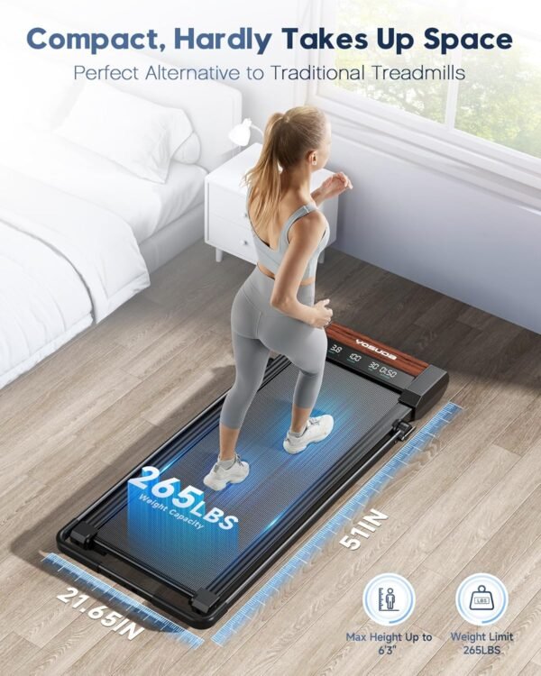 YOSUDA Walking Pad Treadmills -Under Desk Treadmills for Home/Office 265LBS Weight Capacity & Bluetooth Speaker - Image 5