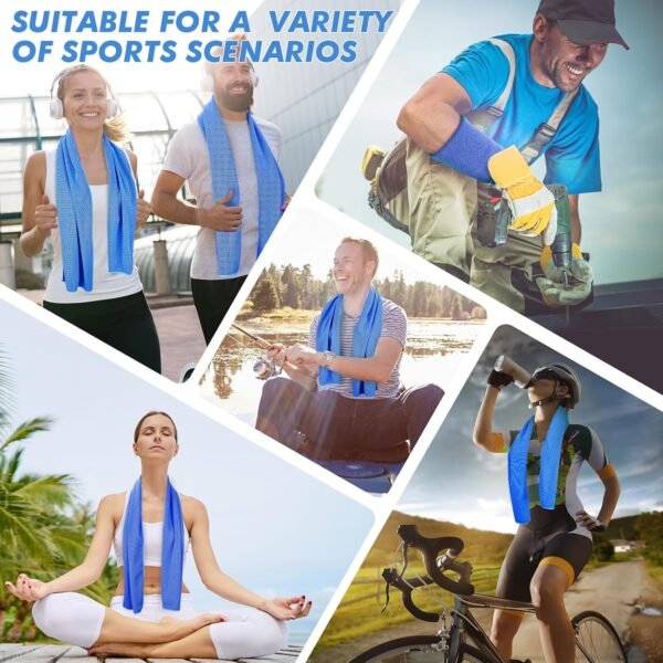 3 Pack Cooling Towels (47"x12") for Neck and Face, Ice Towel for Hot Weather, Soft Breathable Chilly Gym Towels, Microfiber Towel for Work Out, Yoga, Running, Camping & More Activities - Image 8