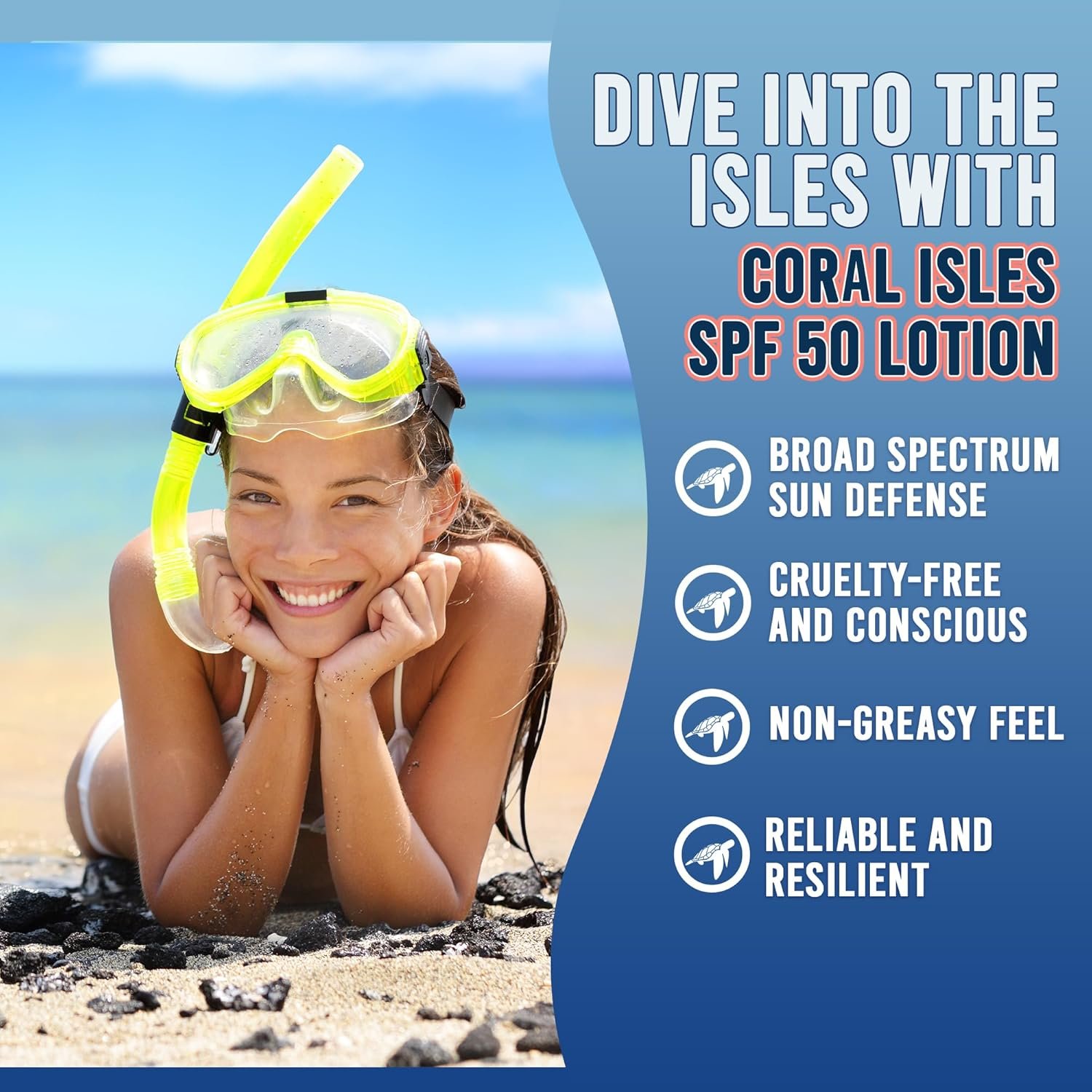 Sunscreen SPF 50 | Hawaii Compliant as Reef Safe | Octinoxate & Oxybenzone Free | Broad Spectrum UVA/UVB Protection | Water Resistant 80 Min. | Fragrance Free | 6 Fl Oz Lotion - Image 4