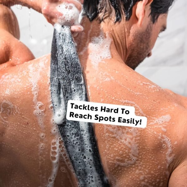 Extra Rough Exfoliating Washcloth - Extreme Body & Back Scrubber for Shower, Extra Long, Hygienic Exfoliator Wash Cloth, Men Or Women, 2 Count Pack, 1 Black & 1 Grey Color, Bye Bye Loofah - Image 9
