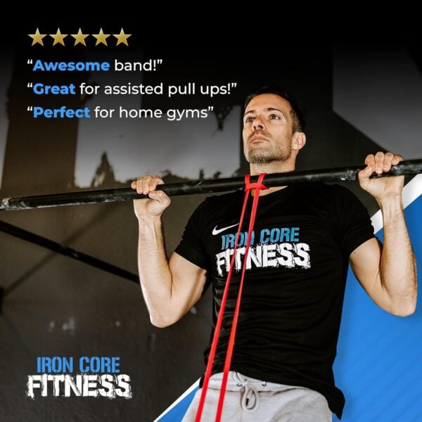 Pull Up Assistance Resistance Bands by Iron Core Fitness- Strength Power Flexibility Training at Home or Gym. Ebooks and Workout Chart Included. - Image 3