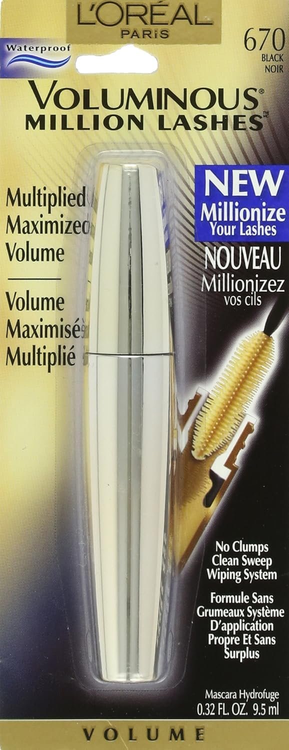 L’Oreal Paris Makeup Voluminous Million Lashes Mascara, Volumizing Collagen Infused Eye Makeup, Amplifying Mascara Brush, Waterproof, Black, 0.32 Fl Oz., 1 Count - Image 3