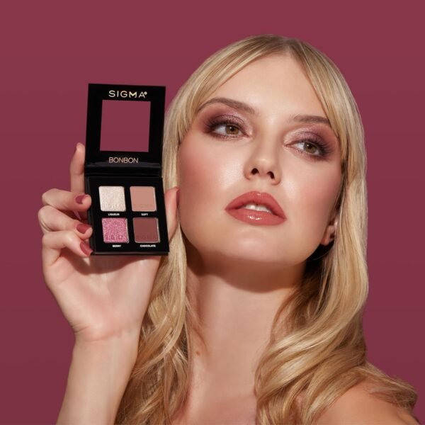 Sigma Beauty Quad Eyeshadow Palette – Makeup Eyeshadow Quad with a Buttery Soft Formula and Buildable, Blendable Shades for a Flawless Eye Look, Designed for All Day Wear (Bonbon) - Image 4